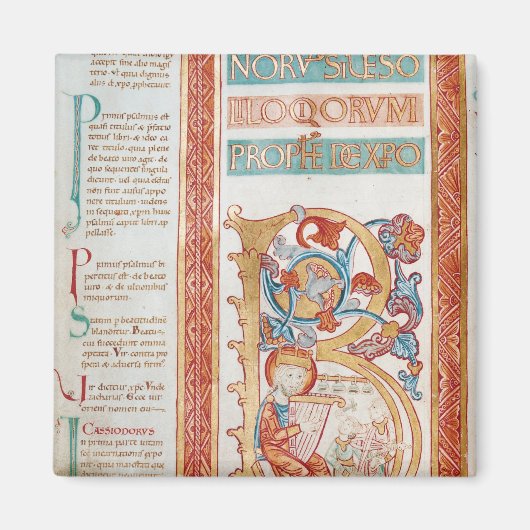 Historiierte erste 'B' mit König David Magnet (Vorne)