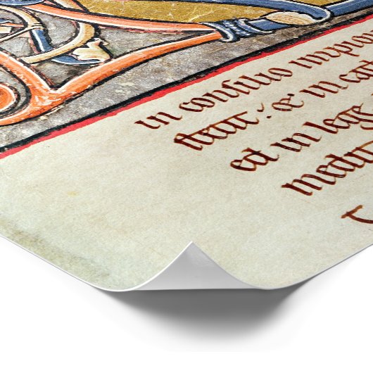 Historiierte erste 'B' mit König David Poster (Ecke)