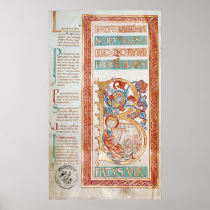 Historiierte erste 'B' mit König David Poster