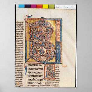 Historiierte erste 'B' mit König David Poster