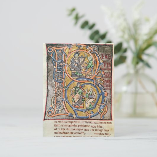 Historiierte erste 'B' mit König David Postkarte (Stehend Vorderseite)