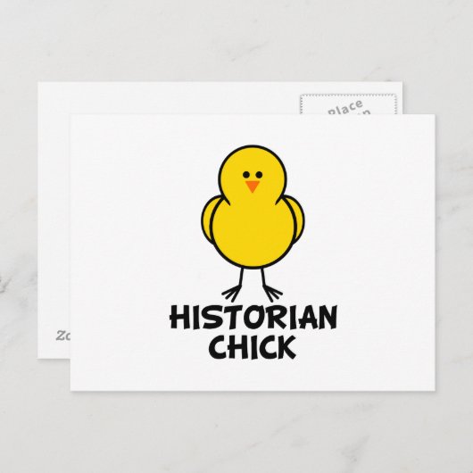 Historiker Chick Postkarte (Vorne/Hinten)