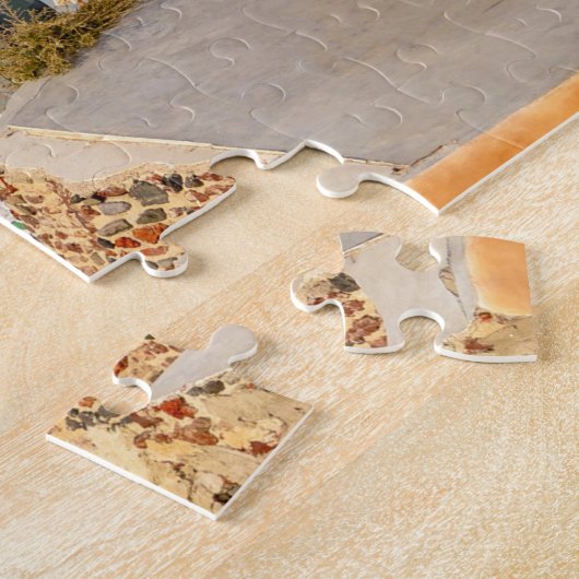 Historisch farbenfroh Oia Village Santorini Griech Puzzle (Seite)