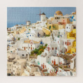 Historisch farbenfroh Oia Village Santorini Griech Puzzle (Vertikal)