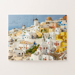 Historisch farbenfroh Oia Village Santorini Griech Puzzle