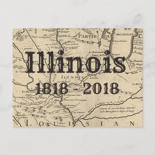 Historisch Illinois Bicentennial Postkarte (Vorderseite)