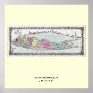 Historische 1855-1857 Reiseschild auf Long Island Poster