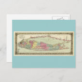 Historische 1855-1857 Reiseschild auf Long Island Postkarte (Vorne/Hinten)
