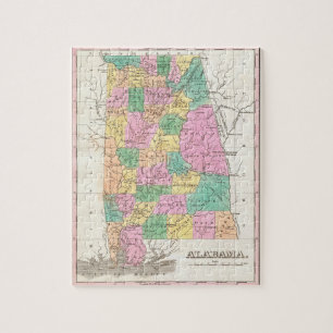 Historische Alabama-Staatskarte (1827) Puzzle