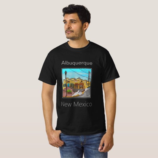 Historische Altstadt, Albuquerque, New Mexico T-Shirt (Vorne ganz)