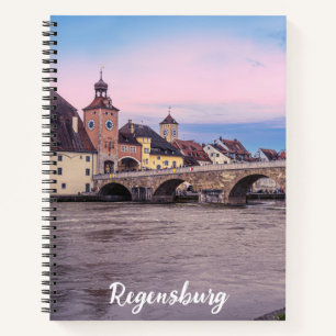 Historische Altstadt in Regensburg, Deutschland Notizblock