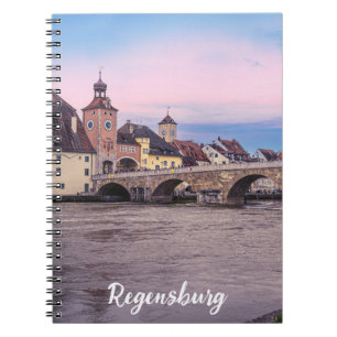 Historische Altstadt in Regensburg, Deutschland Notizblock