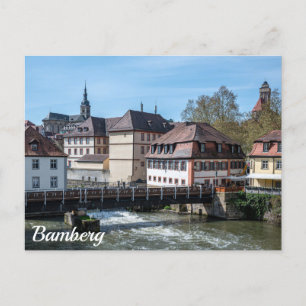 Historische Altstadt und Fluss in Bamberg, Deutsch Postkarte