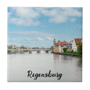 Historische Altstadt von Regensburg, Deutschland Fliese