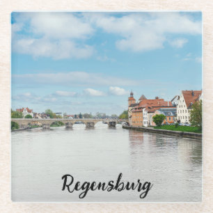 Historische Altstadt von Regensburg, Deutschland Glasuntersetzer