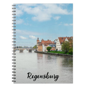 Historische Altstadt von Regensburg, Deutschland Notizblock