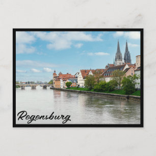Historische Altstadt von Regensburg, Deutschland Postkarte