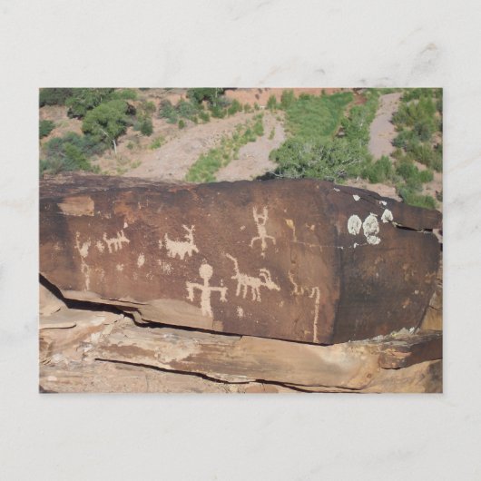 Historische amerikanische Petroglyphen - Postkarte (Vorderseite)
