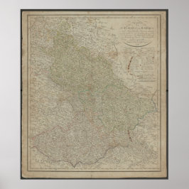 Historische Antiquarische Karte von Schlesien und Poster