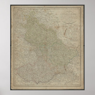 Historische Antiquarische Karte von Schlesien und Poster