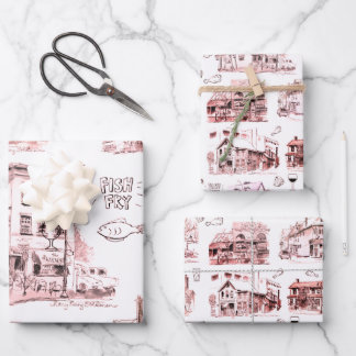 Historische Bierkneipen von Buffalo NY Pen & Ink W Geschenkpapier Set