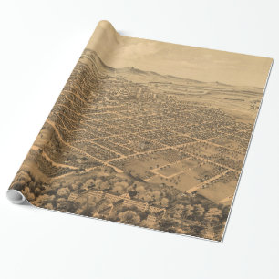 Historische bildliche Karte von Kalamazoo Michigan Geschenkpapier