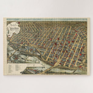 Historische bildliche Karte von Minneapolis MN (18 Puzzle