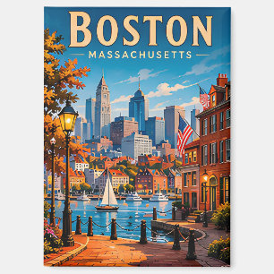 Historische Boston-Uferpromenade und Skyline Magnet