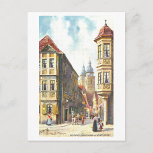 Historische Brautgasse mit Stadtkirche, Bayreuth Postkarte