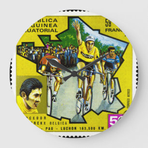 Historische Briefmarke der Radfahrer aus Äquatoria Große Wanduhr