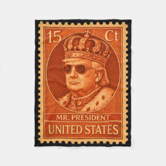 Historische Briefmarke Herr Präsident Trump umarmt Fleecedecke