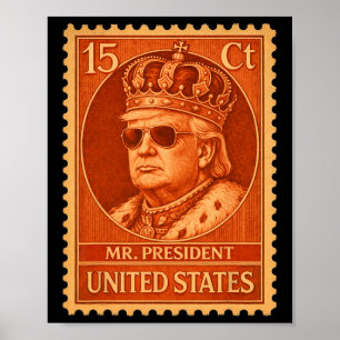 Historische Briefmarke Herr Präsident Trump umarmt Poster