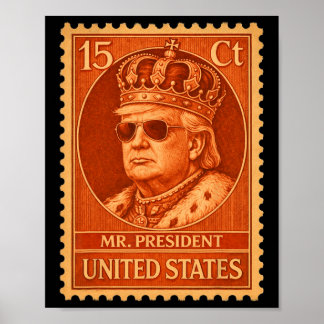 Historische Briefmarke Herr Präsident Trump umarmt Poster