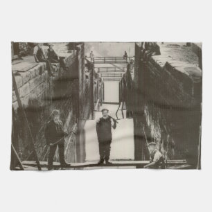 Historische BRITISCHE Binnenwasserstraße-Kanal Küchentuch