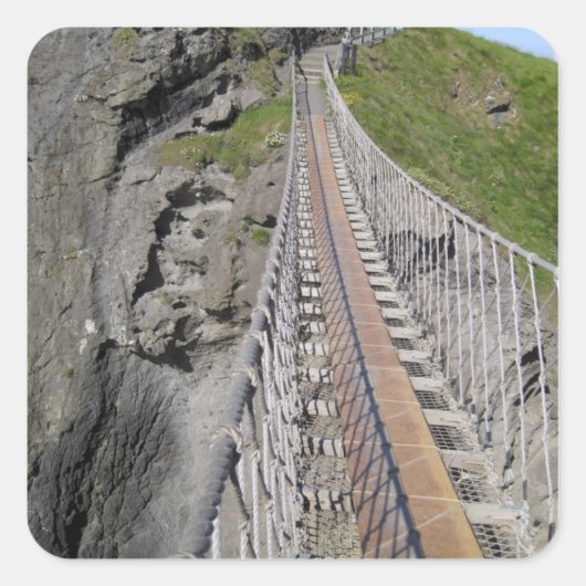 Historische Carrick-a-rede-Brücke, nördlich Quadratischer Aufkleber (Vorderseite)