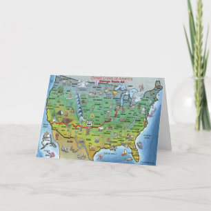 Historische Cartoon-Karte des Weg-66 Karte