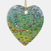 Historische Cartoon-Karte des Weg-66 Keramikornament (Rechts)