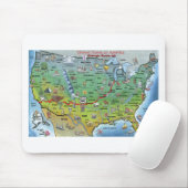 Historische Cartoon-Karte des Weg-66 Mousepad (Mit Mouse)