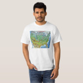 Historische Cartoon-Karte des Weg-66 T-Shirt (Vorne ganz)
