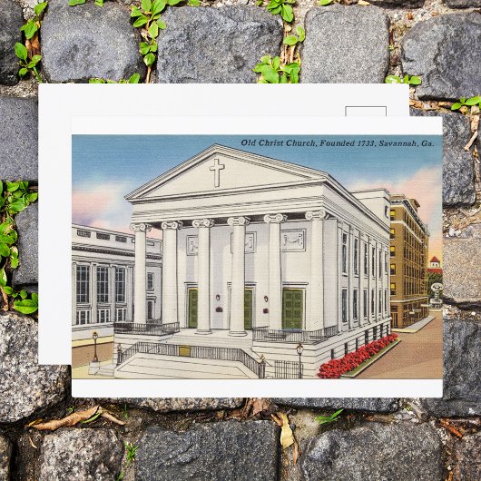 Historische Christ Church Savannah GA Retro Postkarte