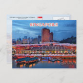 Historische Clarke Quay in Singapur Postkarte (Vorne/Hinten)
