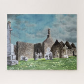 Historische Clonmacnoise Celtic Friedhof Scene Puzzle (Horizontal)