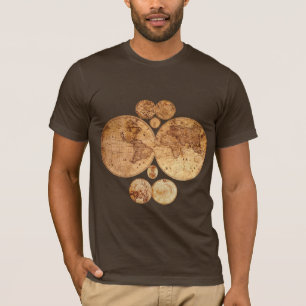 Historische Designs der antiken Weltkarte T-Shirt