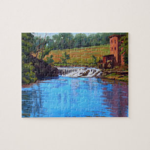Historische Dillard-Mühle am Missouri-Ozark-Bach Puzzle