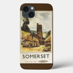 Historische Dorf-Szenen-britisches Bahnplakat Case-Mate iPhone Hülle