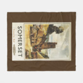 Historische Dorf-Szenen-britisches Bahnplakat Fleecedecke (Vorderseite (Horizontal))