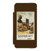 Historische Dorf-Szenen-britisches Bahnplakat Incipio iPhone Geldbeutel-Hülle (Folio Vorderseite)