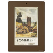 Historische Dorf-Szenen-britisches Bahnplakat Klemmbrett (Rückseite)