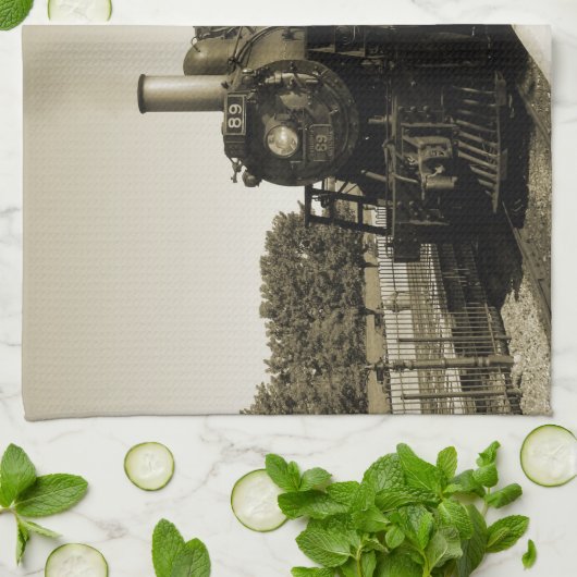 Historische Eisenbahn Geschirrtuch (Gefaltet)