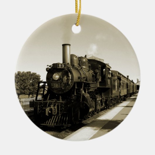 Historische Eisenbahn Keramikornament (Vorne)